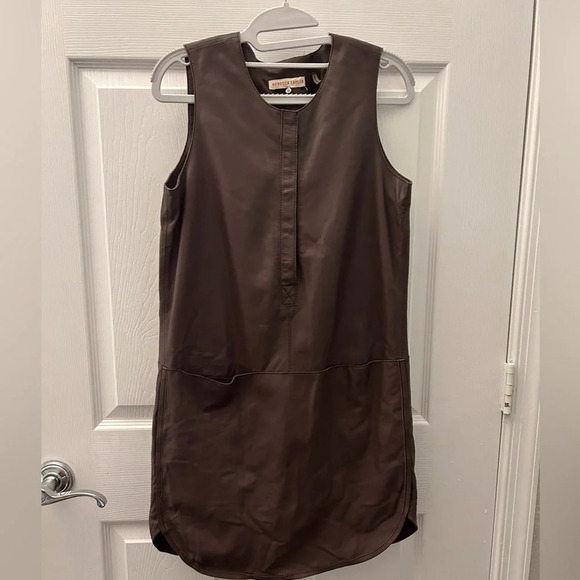 ! Rebecca Taylor Runway Leather Dress, Size 6, - Picture 3 of 6